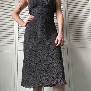 Sheer black and white polka-dotted dress